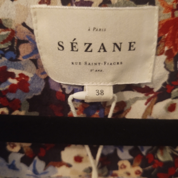 Sezane Abelia Wrap Blouse Fall is Blooming size 38 - Picture 5 of 8